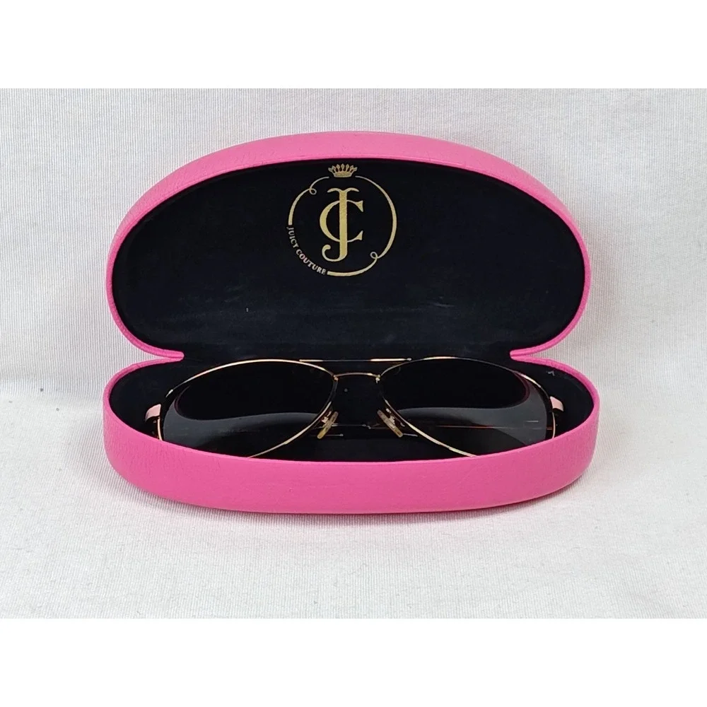 Juicy Couture Women's Sunglasses Gold Peach Bronze Aviators With‎ Original Case